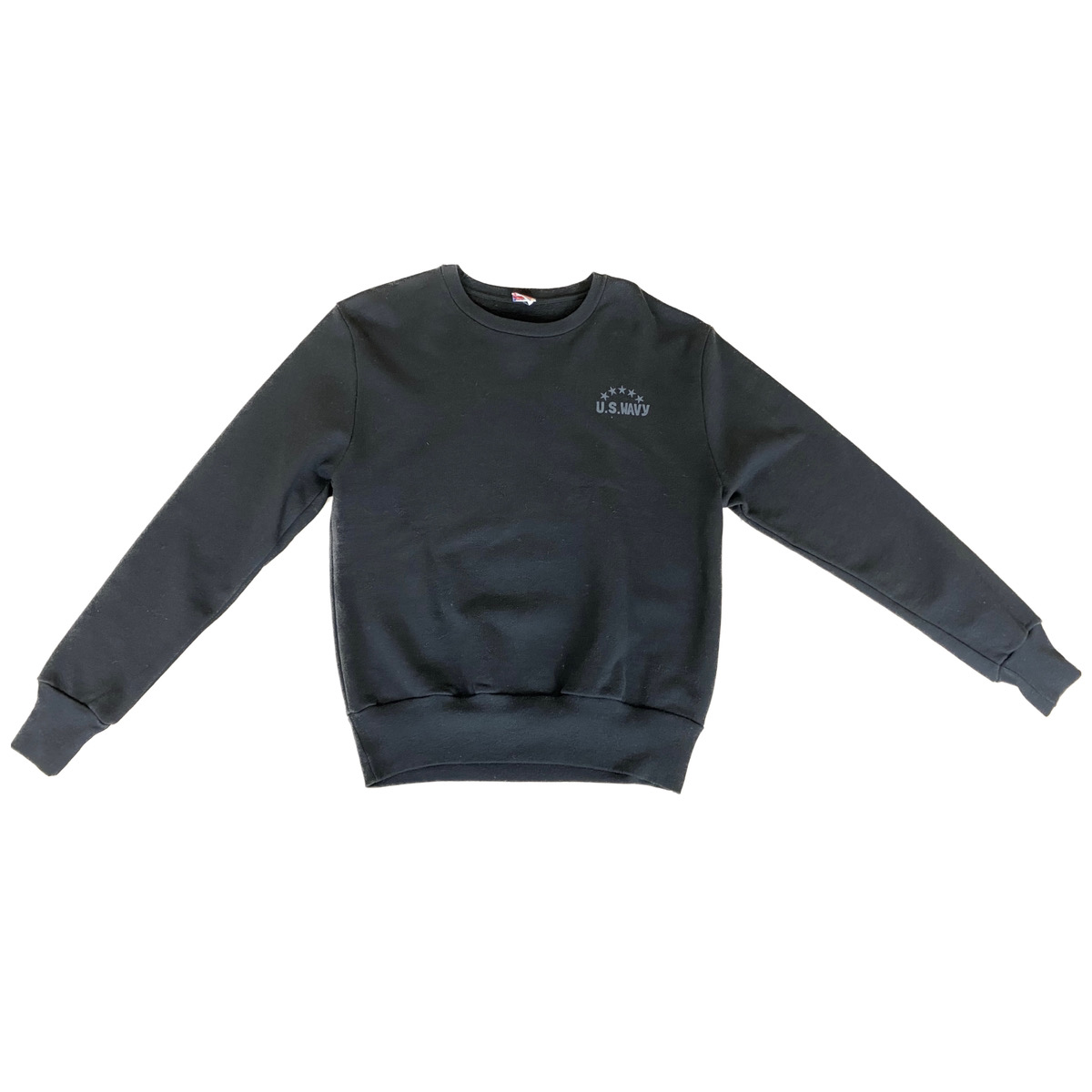 【40％OFF】VOLN / CREW NECK SWEAT / U.S. WAVY / BLACK